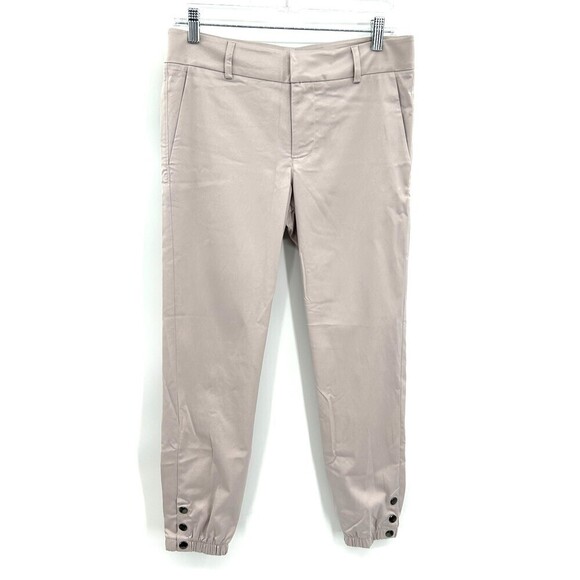 NWT DAVID LERNER Sample Stone Gray Lightweight Snap Button Trouser Joggers Small - Picture 1 of 6